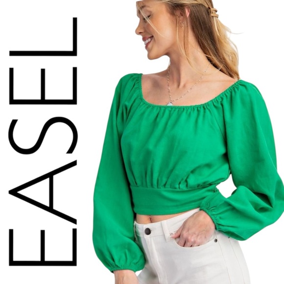 easel Tops - 520: EASEL NWT TOP KELLY GREEN (R2H)